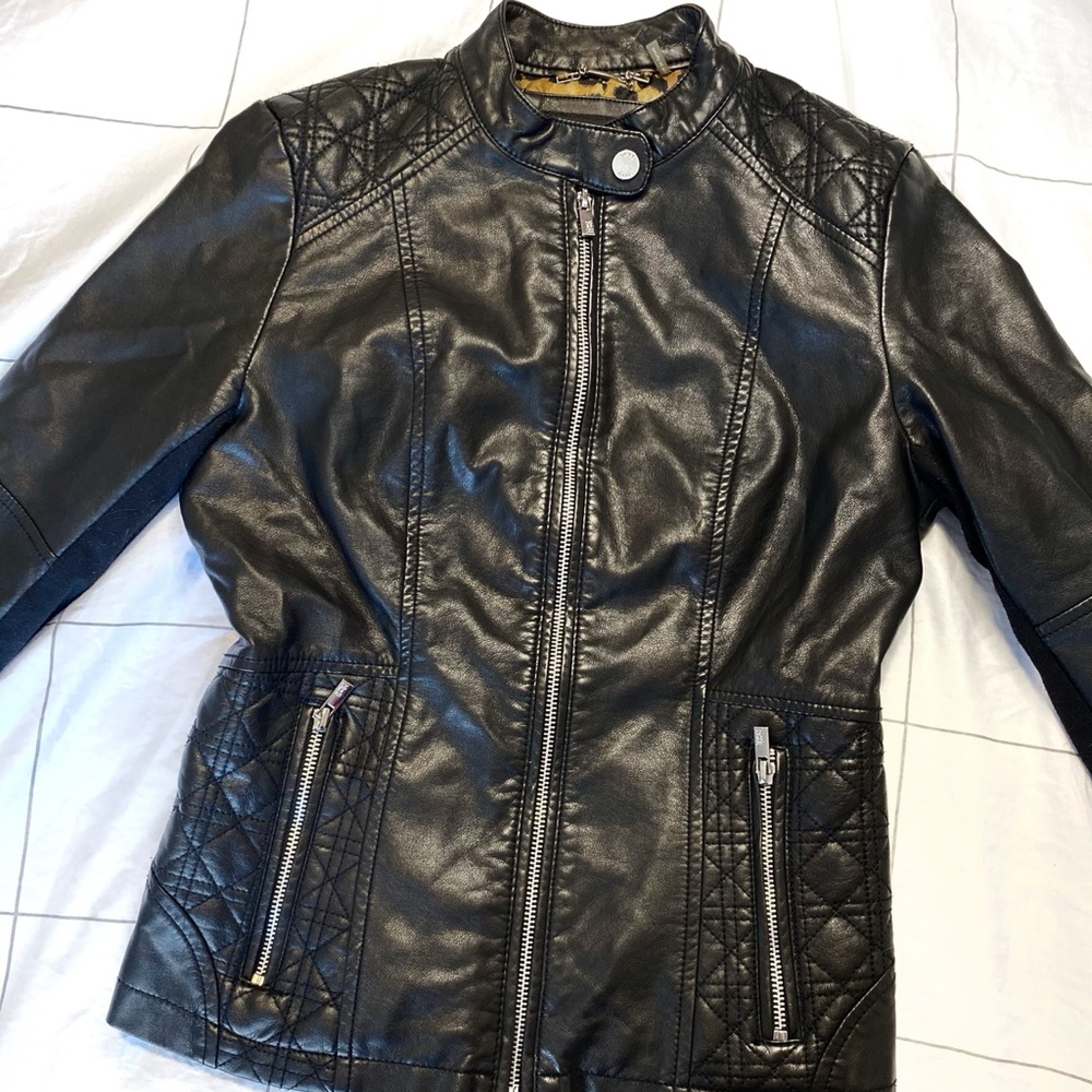 Black Vegan Leather Jacket XS